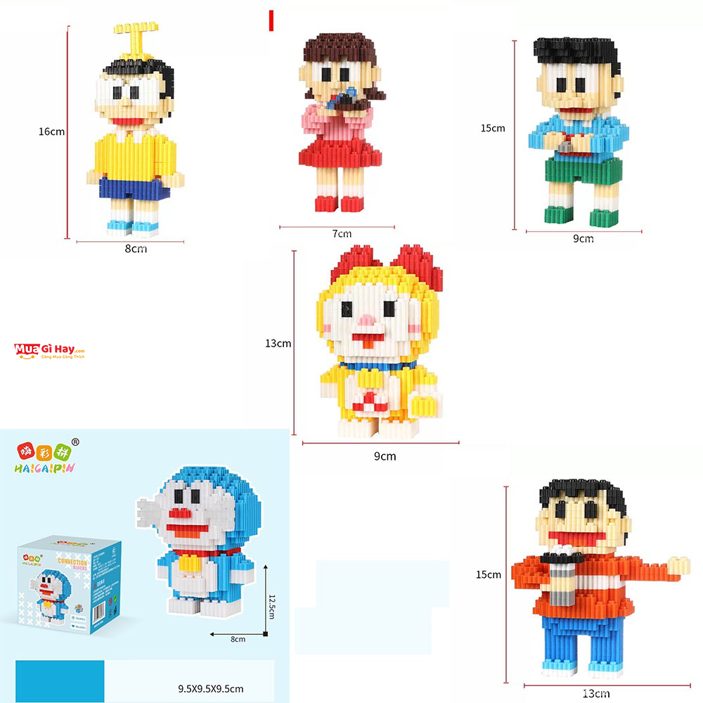 Bộ LEGO hoạt hình Doremon đủ bộ Doreamon Nobita XuKa Xeko Chaien ...
